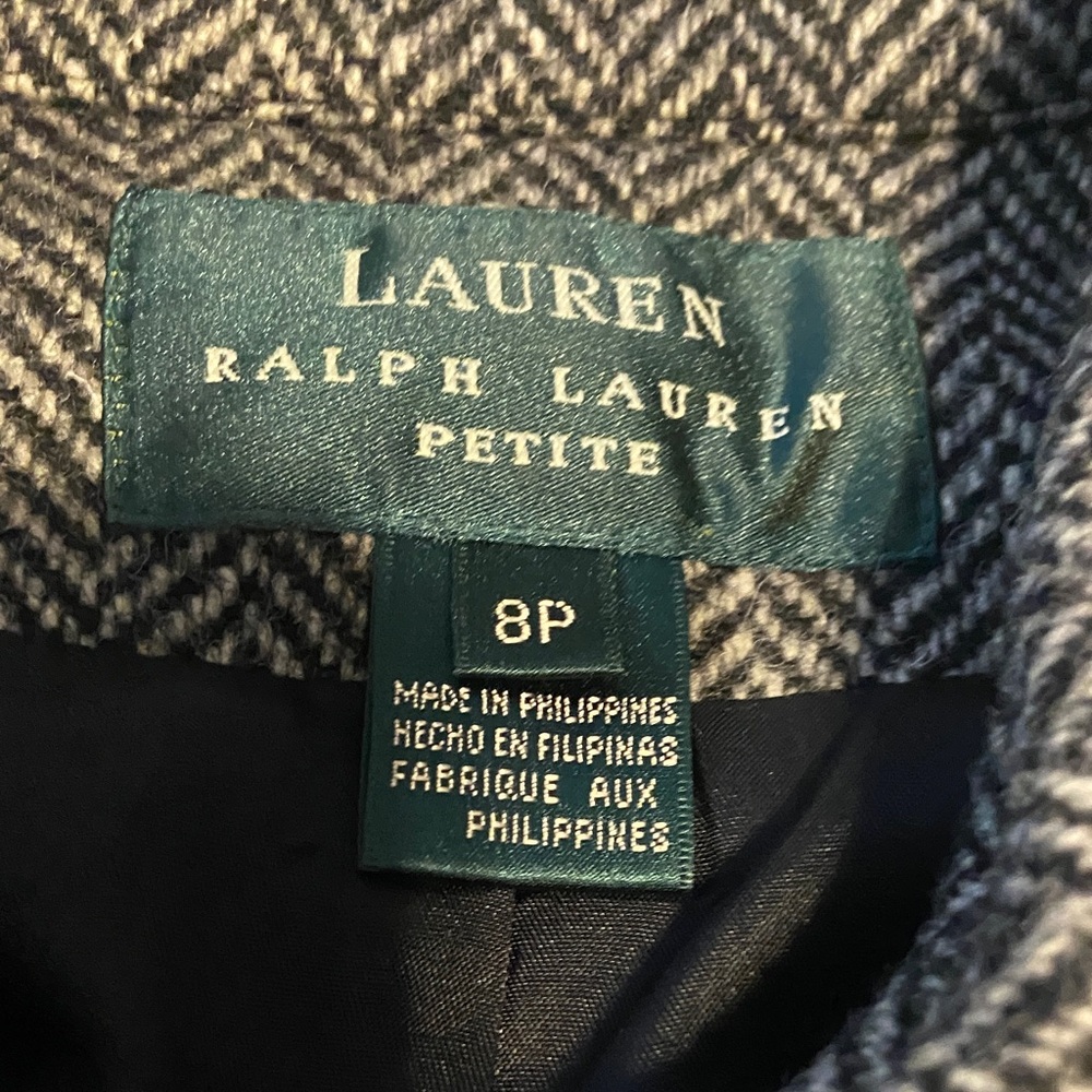 Ralph Lauren Black and White Herringbone Blazer - Picture 2 of 7